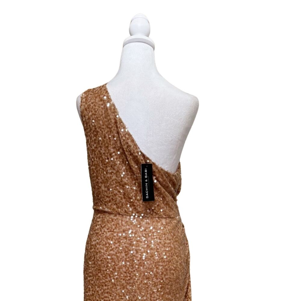 Sachin & Babi Carmen Sequin Midi Dress 12 Gold NWT - Picture 6 of 10